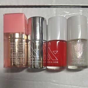 Red and Silver Nail Tools Set for Makeup Enthusiasts